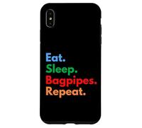 Repetición de gaitas Eat Sleep para jugadores y amantes de la gaita Carcasa para iPhone XS Max