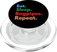 Repetición de gaitas Eat Sleep para jugadores y amantes de la gaita PopSockets PopGrip para MagSafe