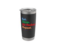 Repetición de hockey de aire Eat Sleep para los amantes del hockey de aire Vaso térmico de acero inoxidable de doble pared