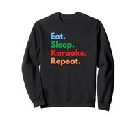 Repetición de Karaoke Eat Sleep para Amantes y Cantantes de la Noche de Karaoke Sudadera
