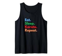 Repetición de Karate Eat Sleep - Estudiantes de Karate, Entrenadores y Amantes Camiseta sin Mangas