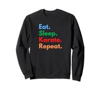 Repetición de Karate Eat Sleep - Estudiantes de Karate, Entrenadores y Amantes Sudadera
