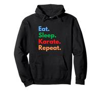 Repetición de Karate Eat Sleep - Estudiantes de Karate, Entrenadores y Amantes Sudadera con Capucha