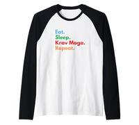 Repetición de Krav Maga para Luchadores y Amantes de Krav Maga Camiseta Manga Raglan