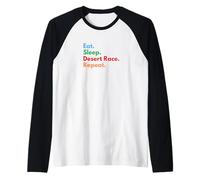 Repetición de la Carrera del Desierto de Eat Sleep - Desert Racing Lovers & Racers Camiseta Manga Raglan