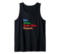 Repetición del Club de Lectura Eat Sleep para Amantes y lectores del Club de Lectura Camiseta sin Mangas
