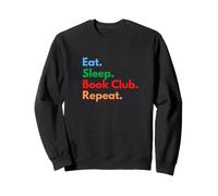 Repetición del Club de Lectura Eat Sleep para Amantes y lectores del Club de Lectura Sudadera