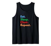 Repetición del Coro Eat Sleep para Cantantes, Estudiantes y Amantes del Coro Camiseta sin Mangas