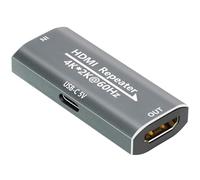 Repetidor HDMI 4K 60Hz HDMI 2.0 amplificador de señal extensor con alimentación necesaria para TV/portátil/PS4/DVD, Plug & Play