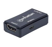 Manhattan HDMI Repeater, 4K@60Hz, Active, Boosts HDMI Signal up to 40m, Black, T