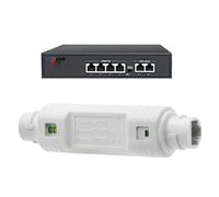 Repetidor PoE, Amplificador PoE,Extensión de señal Ethernet Impermeable de Larga Distancia 48V 10/100Mbps - Accesorios de Red: Amplificador PoE, Plug and Play para cámaras IP y Sistemas de Seguridad