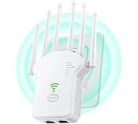 Repetidor WiFi,Amplificador señal WiFi Potente,6 Antenas,2 Puertos LAN,Cobertura Total de 360°,Cobertura de hasta 11800Sq.Ft,repetidor WiFi Largo Alcanc,para oficinas y hogares,Easy Set up U13