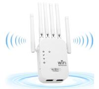 Repetidor WiFi Doble Banda 1200Mbps, Amplificador de Señal WiFi para Hogar/Oficina, 5GHz & 2,4GHz, Modo Repetidor/Router/Ap