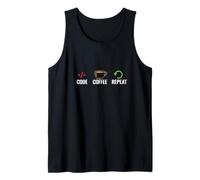 Repetir el café con código Camiseta sin Mangas
