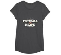 Repetir el fútbol Comer Dormir: Mantra del Estilo de Vida de Gridiron Camiseta, Niñas, Jaspeado Oscuro, Grande