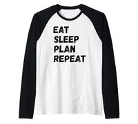 Repetir el Plan de Comer sueño Camiseta Manga Raglan