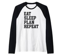 Repetir el Plan de Comer sueño Camiseta Manga Raglan