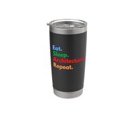 Repetir la arquitectura de Eat Sleep para arquitectos y amantes Vaso térmico de acero inoxidable de doble pared