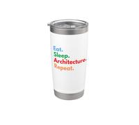 Repetir la arquitectura de Eat Sleep para arquitectos y amantes Vaso térmico de acero inoxidable de doble pared