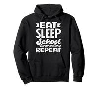 Repetir la consejería de la Escuela Eat Sleep Sudadera con Capucha