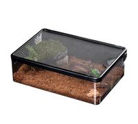 Repiles Caja De Reempledo - Ranas de cuerno de recipiente de reptiles transparentes, hámster anti escote | Pequeña caja de animales con ventilación, recipiente de cría seguro hecho de acrílico para to
