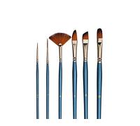 Repino® - Juego de 6 pinceles para lengua de gato, abanico, para pintura acrílica y acuarela