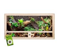 Repiterra Terrario Grande de Madera para Reptiles, 60x30x30 cm, Beige | Con ventilación lateral, ideal para serpientes y lagartos, para uso en interiores