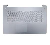 Replacement Carcasa Superior para computadora portátil C Shell & Panel táctil & Teclado para For ASUS N750 750J N750JK N750JV Plata Edición en inglés de EE. UU. Diseño de tecla de Entrada pequeña