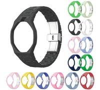 Replacement Ceramic Watch Strap for Swatch x Royal Pop | Integrated Bumper Case & Link Bracelet, Lightweight Shockproof Wristband for All-Day Comfort