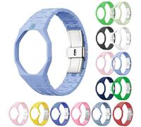 Replacement Ceramic Watch Strap for Swatch x Royal Pop | Integrated Bumper Case & Link Bracelet, Lightweight Shockproof Wristband for All-Day Comfort