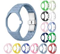 Replacement Ceramic Watch Strap for Swatch x Royal Pop | Integrated Bumper Case & Link Bracelet, Lightweight Shockproof Wristband for All-Day Comfort