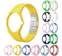 Replacement Ceramic Watch Strap for Swatch x Royal Pop | Integrated Bumper Case & Link Bracelet, Lightweight Shockproof Wristband for All-Day Comfort