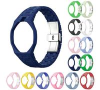 Replacement Ceramic Watch Strap for Swatch x Royal Pop | Integrated Bumper Case & Link Bracelet, Lightweight Shockproof Wristband for All-Day Comfort