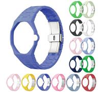Replacement Ceramic Watch Strap for Swatch x Royal Pop | Integrated Bumper Case & Link Bracelet, Lightweight Shockproof Wristband for All-Day Comfort