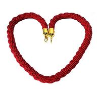 Replacement Commercial Rope Safety Barriers with Gold Hooks,Multi-Color Optional Stanchion Hemp Rope for Business, for Restaurants/Hotels/Cinemas(Red,0.9m/3ft/36inch)