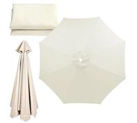 Replacement Parasol Canopy Cover with UV Protection and Waterproof Feature, Easy Installation for Patio Umbrellas(Off White,2.7m/6ribs)