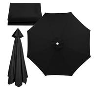 Replacement Parasol Canopy Cover with UV Protection and Waterproof Feature, Easy Installation for Patio Umbrellas(Black,3m/6ribs)