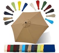 Replacement Umbrella Canopy Cover - 6.5ft/8.8ft/9.8ft Sunshade Fabric for Patio Umbrellas - Durable Outdoor Replacement Top with 6 or 8 Ribs