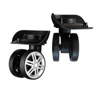 Replacement Wheels for Luggage - 360° Spinner Tiers, 2-Piece Universal Rolling Suitcase Wheels | Quiet Double-Row Swivel Kit for Travel Bag, Trunk, Carry On, Business, Vacation, School Use