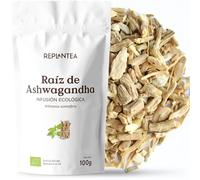 REPLANTEA Infusión de Raíz de Ashwagandha Ecológica 100g | Té Adaptógeno para el Estrés y la Ansiedad | Ayuda Natural para la Relajación y el Sueño | Whitania Somnifera a Granel