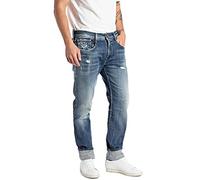 REPLAY Anbass Aged Jeans, 009 Azul Medio, 34W x 34L para Hombre