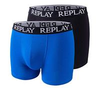Replay Basic Cuff Logo 2pz Bóxer, Turquoise/Black, XL para Hombre