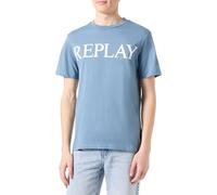 Replay Basics Crew Neck - Camiseta de algodón para Hombre, 388 Grigio Medio, XXL