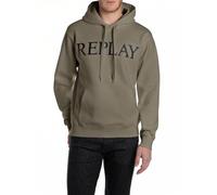 Replay Basics - Sudadera con Capucha para Hombre, 759 Verde Lodo, S
