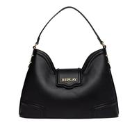 Replay Bolso de hobo negro, imitación de cuero, mujer