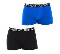 REPLAY Boxer Style 01/C Basic Cuff Logo 2pcs Box, Turquoise/Black, M para Hombre