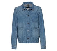 REPLAY camel active Chaqueta vaquera para mujer con cuello de camisa, azul, 48