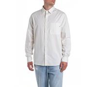 Replay Camisa de Corte Regular para Hombre, 301 Off White, S