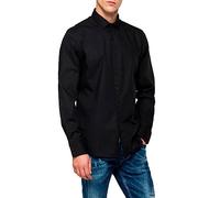 Replay Camisa de hombre de manga larga con tejido elástico, negro (Black 098), XXL