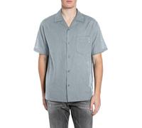 Replay Camisa de Manga Corta para Hombre, Azul Pewter 211 (Azul), XL